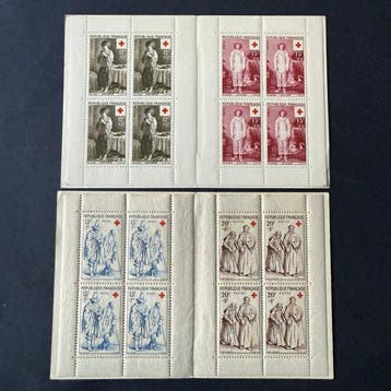 Frankrijk - Notitieboekjes van het Rode Kruis 1956/1959 in, Gestempeld