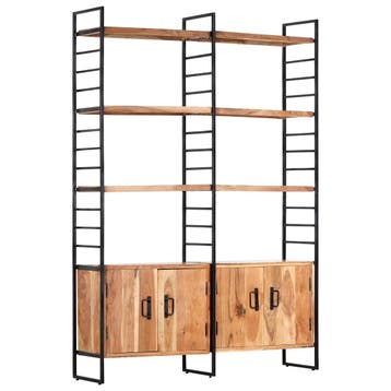 vidaXL Boekenkast met 4 schappen 124x30x180 cm massief, Huis en Inrichting, Kasten | Boekenkasten, Verzenden, Nieuw