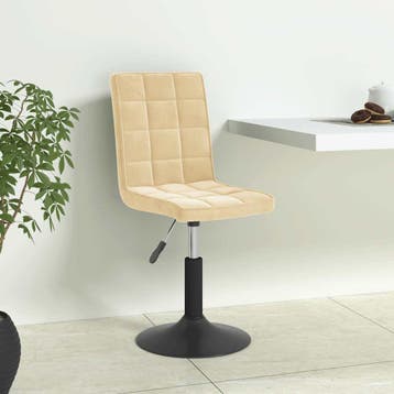vidaXL Eetkamerstoelen draaibaar 6 st fluweel crèmekleurig, Verzenden
