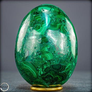 Œuf de malachite élégant – Une nature expressive dans un, Collections, Minéraux & Fossiles