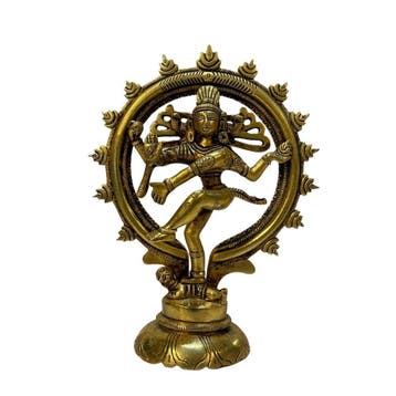 Beeld Shiva Nataraj Klein Enkele Ring - Messing, Ophalen of Verzenden
