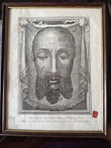 Reliquaire - Lin - 1850-1900 - Vera Effigies de la Sainte, Antiek en Kunst