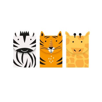 Dieren Uitdeelzakjes Safari 3st, Hobby en Vrije tijd, Verzenden, Nieuw