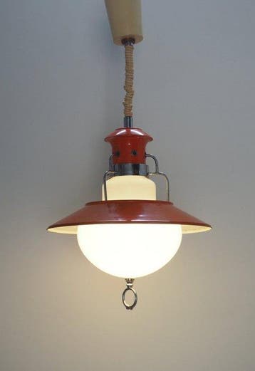 Plafondlamp - opaalglas - Vliegende Schotel uit het