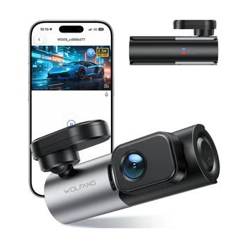 WOLFANG 2,5 K dashcam auto, 1440p wifi, autocamera met ap..., Ophalen of Verzenden, Nieuw