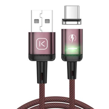 USB-C Magnetische Oplaadkabel 1 Meter met LED Lampje - 3A, Télécoms, Téléphonie mobile | Chargeurs pour téléphone, Verzenden