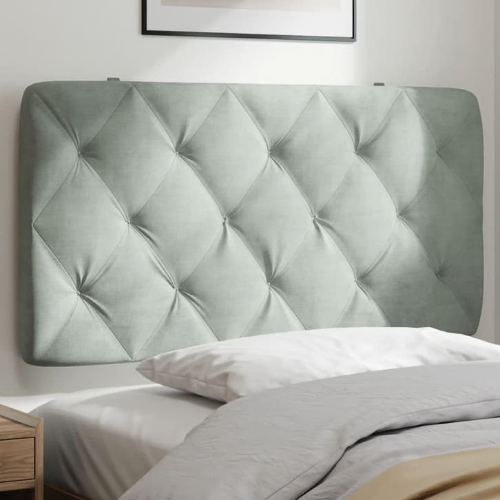 vidaXL Hoofdbordkussen 100 cm velvet lichtgrijs, Huis en Inrichting, Slaapkamer | Bedden, Nieuw, Verzenden