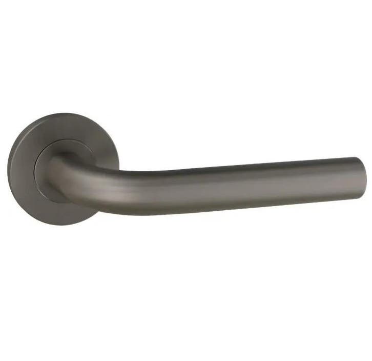 Deurklink Leona op rond rozet PVD antraciet, Bricolage & Construction, Fenêtres & Moustiquaires