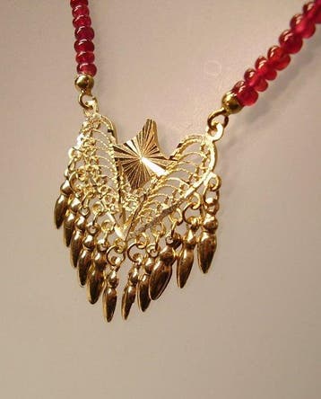 Collier - 14 carats Or jaune - 30.00ct. tw. Rubis - Perle -, Nieuw