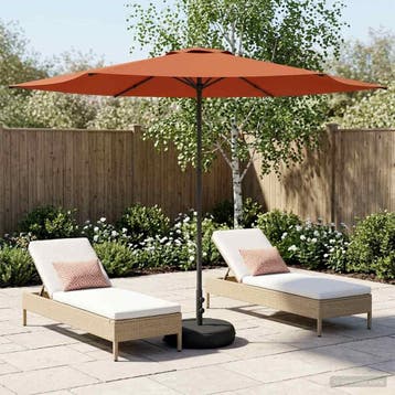 vidaXL Tuinparasol met voet 300 x 300 cm Polyester, Verzenden, Nieuw
