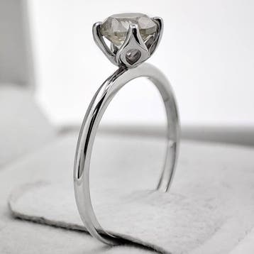Zonder minimumprijs - Ring - 14 karaat Witgoud - 1.00ct. tw., Nieuw