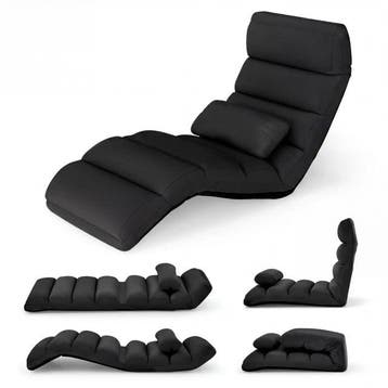 2dekans | Coast Vloerfauteuil Zwart – Inklapbare Relaxstoel, Huis en Inrichting, Ophalen of Verzenden, Nieuw