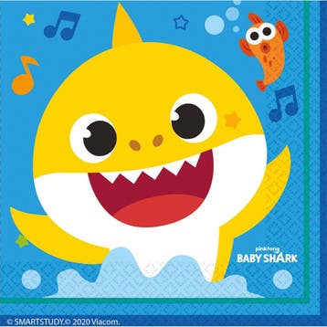 Baby Shark Servetten 33cm 16st, Verzenden, Nieuw