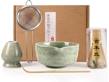 Veiling - 5-delige Japanse matcha theeset - keramiek -