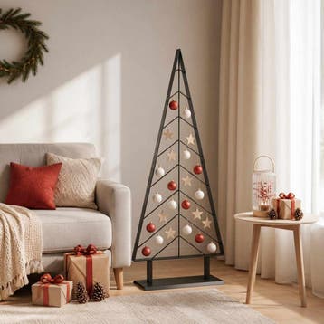 vidaXL Metalen kerstboom KUOPIO 125 cm Staal Zwart, Verzenden