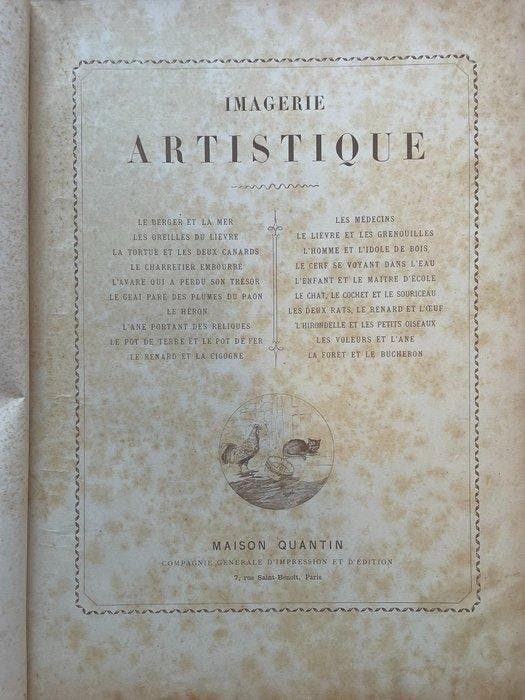 Jean de La Fontaine - Imagerie Artistique 20 Fables de La, Antiek en Kunst, Antiek | Boeken en Manuscripten