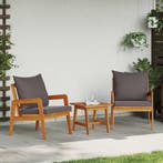 vidaXL Tuinstoel met kussen 2 Stuk Olie Natuurlijk 65 x 59,5, Tuin en Terras, Verzenden, Nieuw