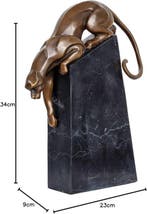 Statue, Panter - 34 cm - Bronze, Marbre