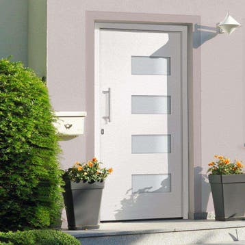 vidaXL Voordeur 110x210 cm aluminium en PVC wit, Verzenden