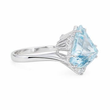 Zonder minimumprijs - Ring - 18 karaat Witgoud - 5.03ct. tw., Nieuw