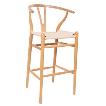 Barkruk Y-chair wishbone CH24 naturel, Verzenden, Nieuw