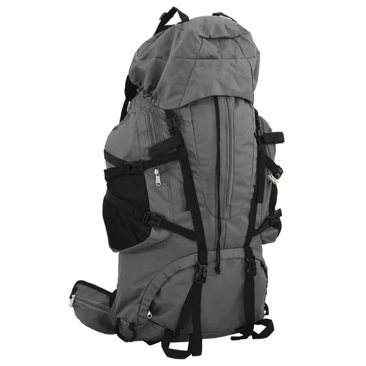 vidaXL Wandelrugzak 60 L oxford stof grijs, Handtassen en Accessoires, Tassen | Rugtassen, Nieuw, Verzenden