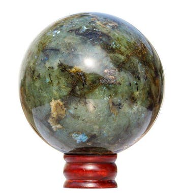 KAMR GEM | Sphère massive de Labradorite éclatante de 150, Collections, Minéraux & Fossiles