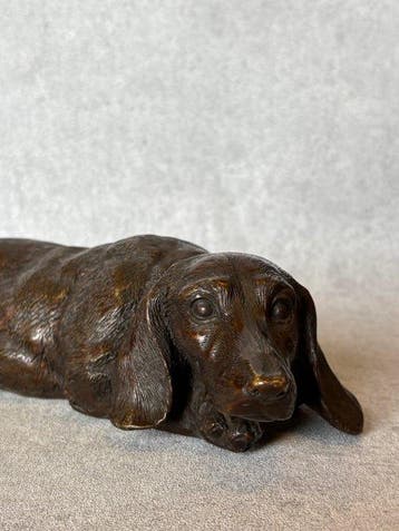 sculptuur, Groot formaat teckel 30 cm / 3.3 kg (Zonder