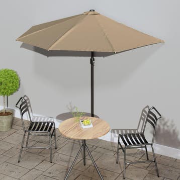 vidaXL Balkonparasol half met aluminium paal 270x144 cm, Verzenden