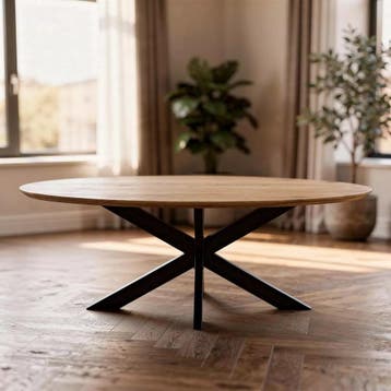 Tafel Ovaal Eikenhout  Matrix 180x100, Huis en Inrichting, Nieuw
