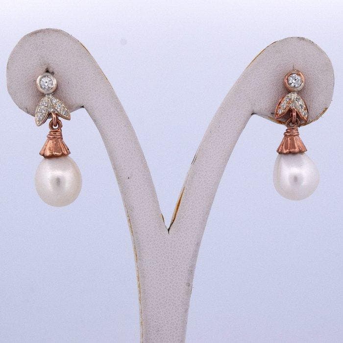 Sans prix de réserve - Boucles doreilles - 9 carats Or rose, Handtassen en Accessoires, Oorbellen
