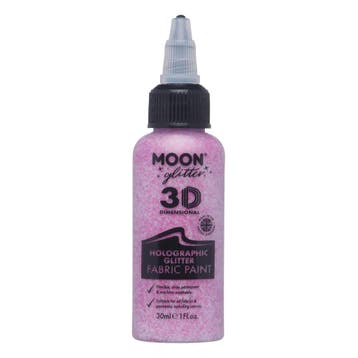 Moon Glitter Holographic Glitter Fabric Paint Pink 30ml, Verzenden