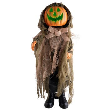 Animatronic Halloween Decoratie Pompoen Pop 90 Cm Licht, Nieuw