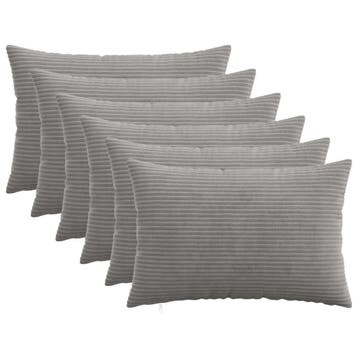 vidaXL Kussensloop 6 pcs HEERLEN Lichtgrijs 30 x 50 cm, Verzenden