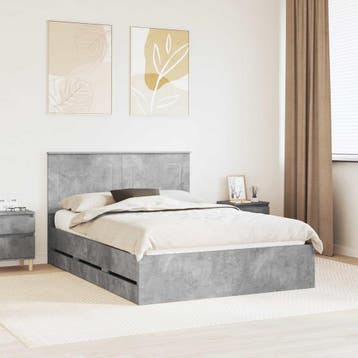vidaXL Bedframe met lade Beton Grijs 150 x 200 cm, Verzenden