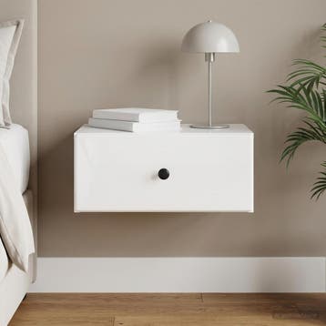 vidaXL Muurbevestigde Nachttafel Hoogglans Wit 49 x 34,5 x, Verzenden