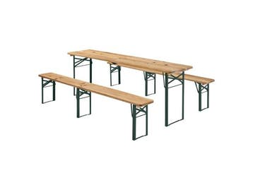 Veiling - Houten Biertafelset / Bierbank Passau - 3-delig, Nieuw