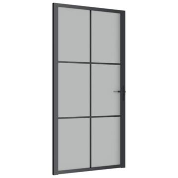 vidaXL Binnendeur 102,5x201,5 cm matglas en aluminium zwart, Verzenden