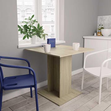 vidaXL Eettafel 80x80x75 cm spaanplaat sonoma eikenkleurig, Verzenden, Nieuw