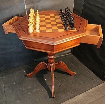 Schaaktafel - Hout - Klassieke octagonale tafel