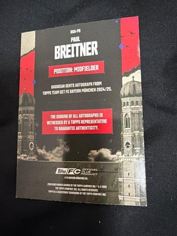 Topps Paul Breitner /50 Auto - 1 Card - Excellent (EX), Nieuw