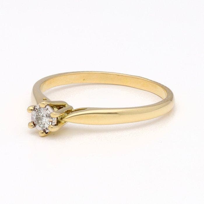 Ring - 18 karaat Geel goud Diamant (Natuurlijk), Handtassen en Accessoires, Ringen