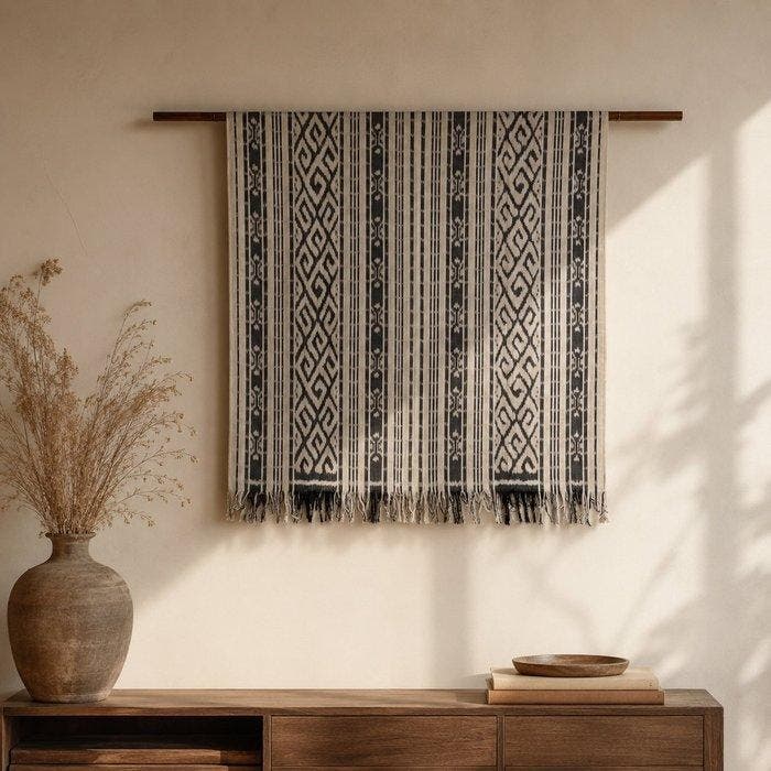 Loft83 Studio - Kom (2) - Ikat, Mahonie - Indonesische Ikat, Antiquités & Art, Art | Objets design