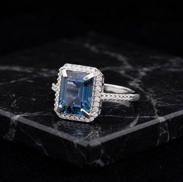 Zonder minimumprijs - Ring Zilver Topaas - Damesring, Nieuw