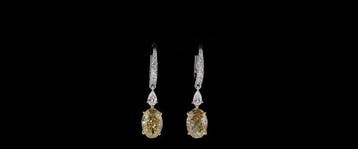 Oorbellen - 14 karaat Witgoud, Geel goud - 6.15ct. tw. Geel, Handtassen en Accessoires, Oorbellen, Nieuw