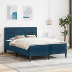 vidaXL Bedframe met matras met hoofdeinde Blauw 140 x 200 cm, Huis en Inrichting, Slaapkamer | Matrassen en Bedbodems, Verzenden