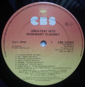 Rosemary Clooney - Greatest Hits, Verzenden