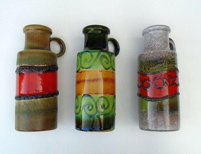 Scheurich - Vaas - Keramiek - Drie vintage vazen, Antiquités & Art, Art | Objets design