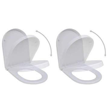 vidaXL Toiletbrillen met soft-close deksels 2 st kunststof, Verzenden