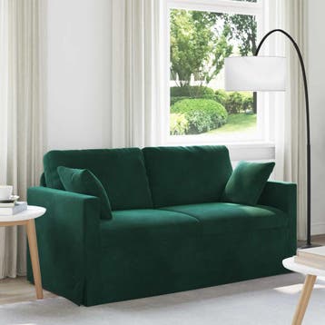 vidaXL bank / zetel Donkergroen 158 x 78 x 80 cm Fluweel, Verzenden